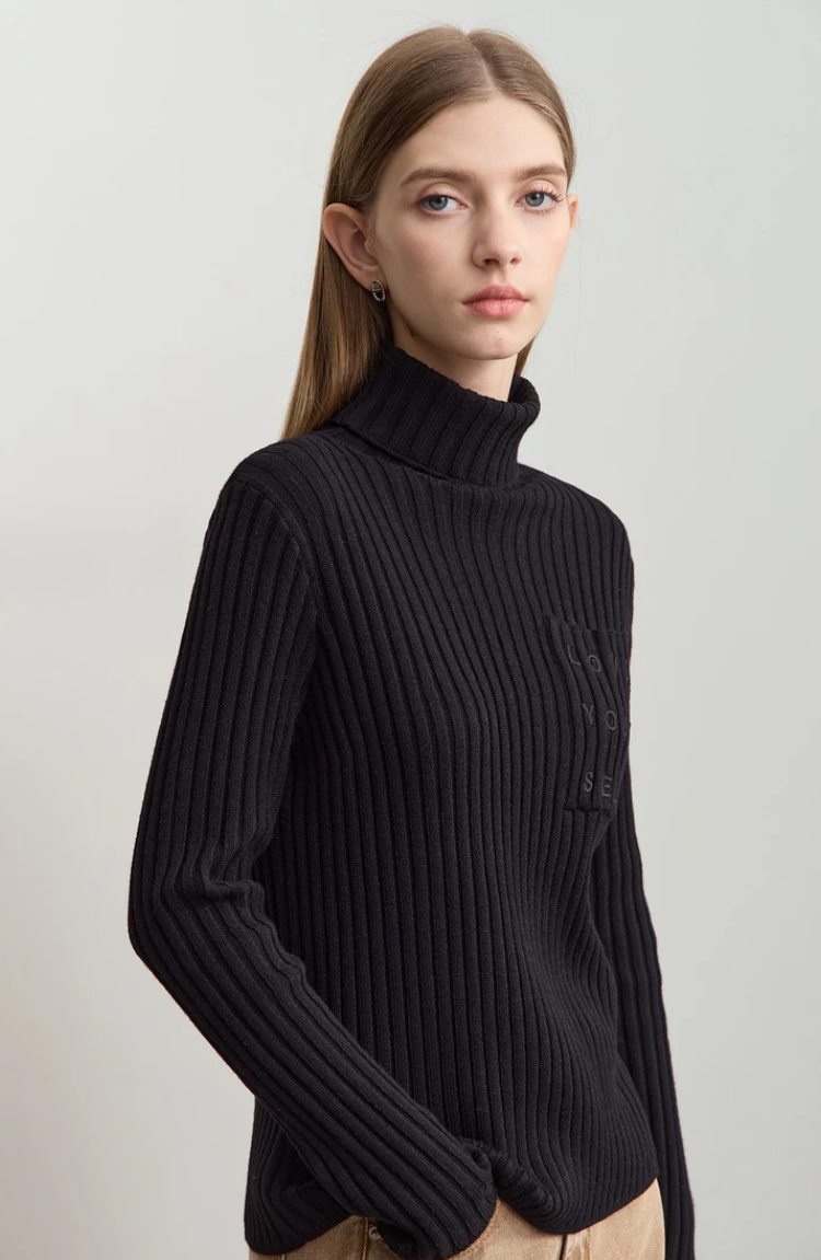 Maglione Collo Alto Ribattuto | Misto Cashmere | Silhouette Adatta