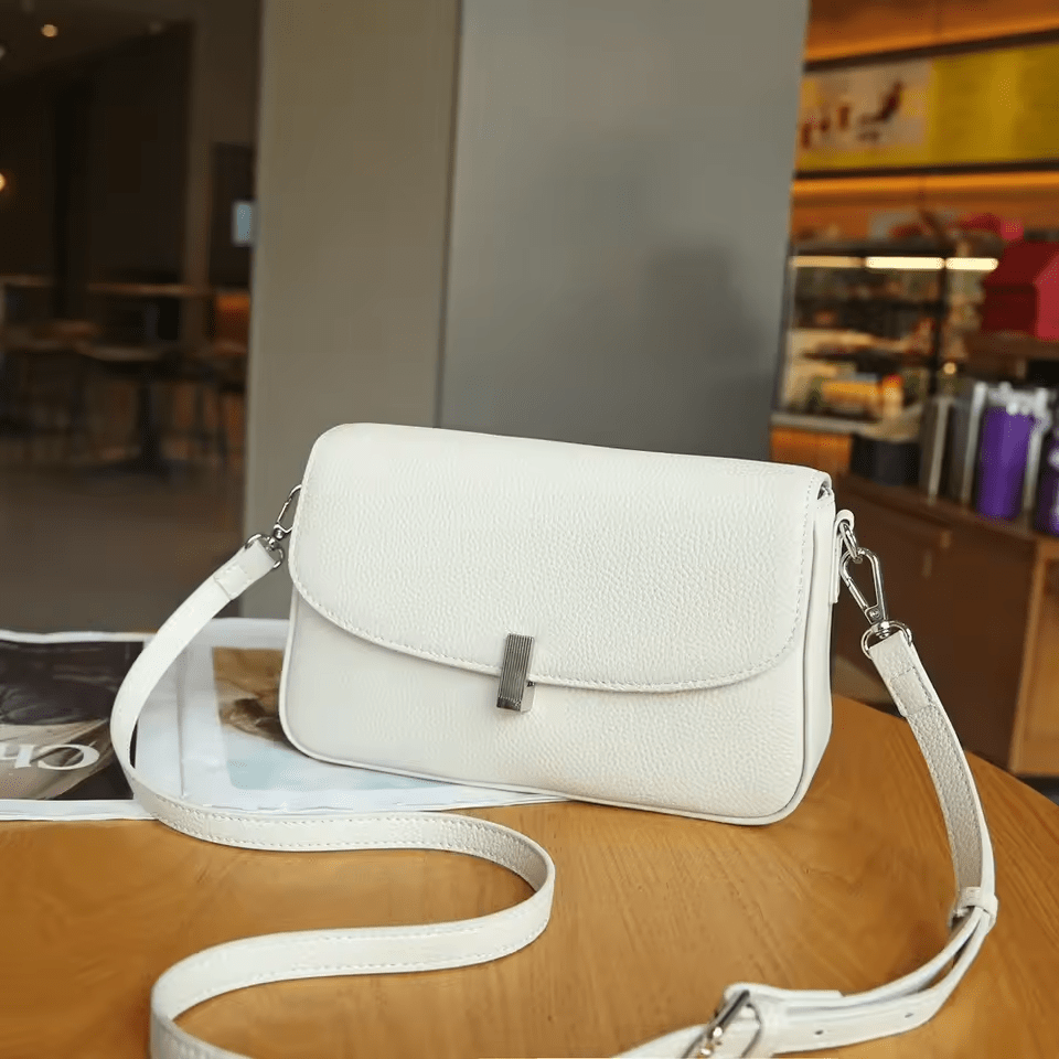 Borsa Maestria in Pelle | Borsa Sottobraccio Quadrata Piccola, Cuoio, Chiusura Zip