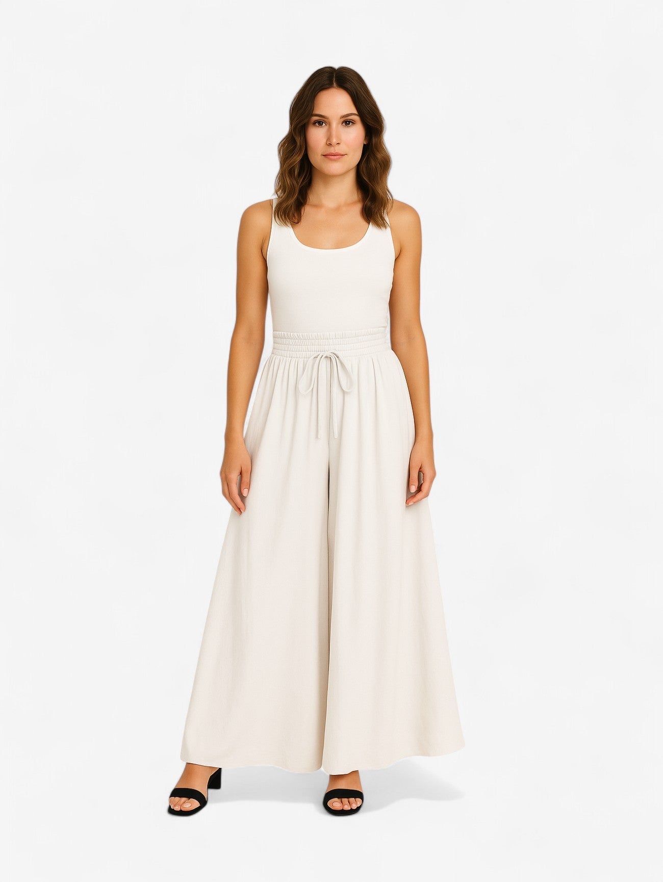 Gonna Maxi A-Line Nera | Vita Elastica con Laccetto
