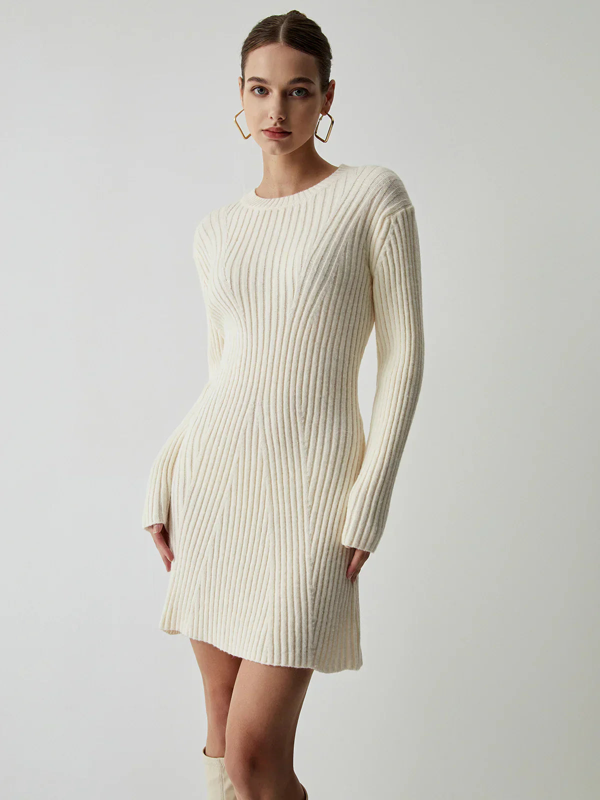 Abito Maglia Ribbed | Maniche Lunghe | Slim Fit Mini