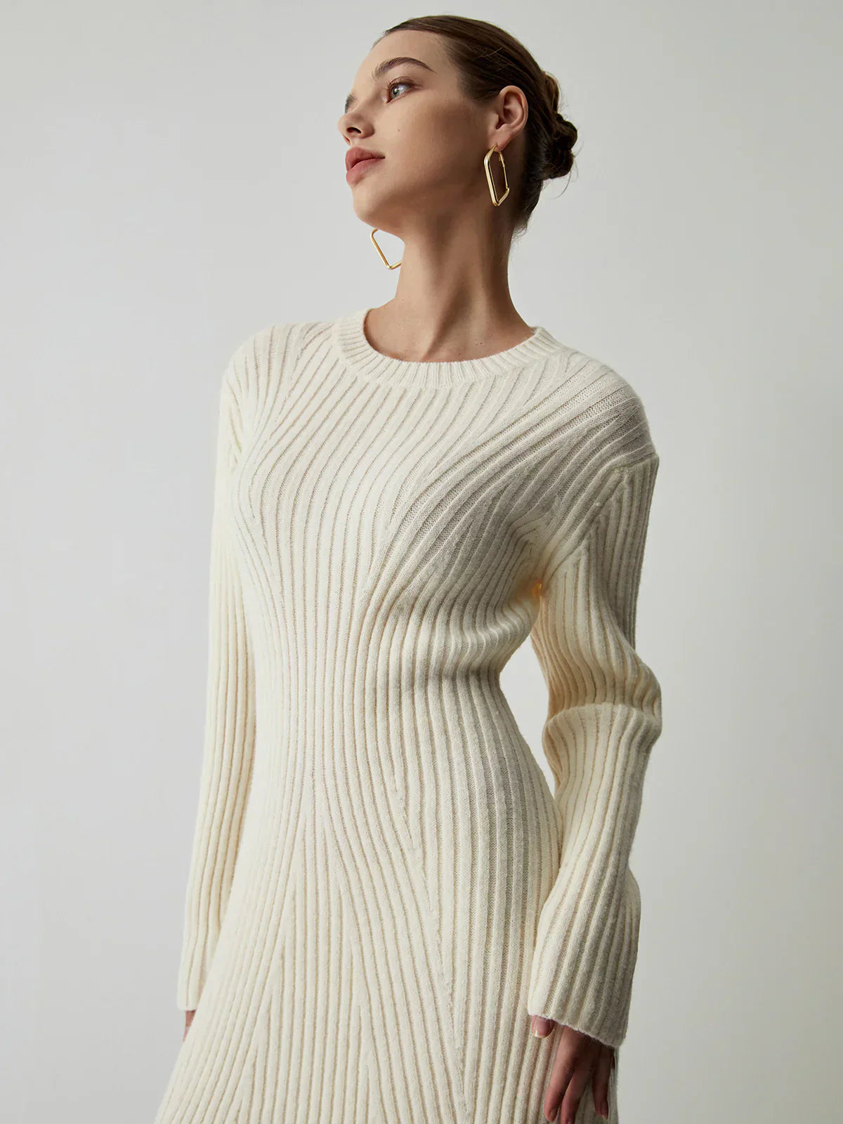 Abito Maglia Ribbed | Maniche Lunghe | Slim Fit Mini