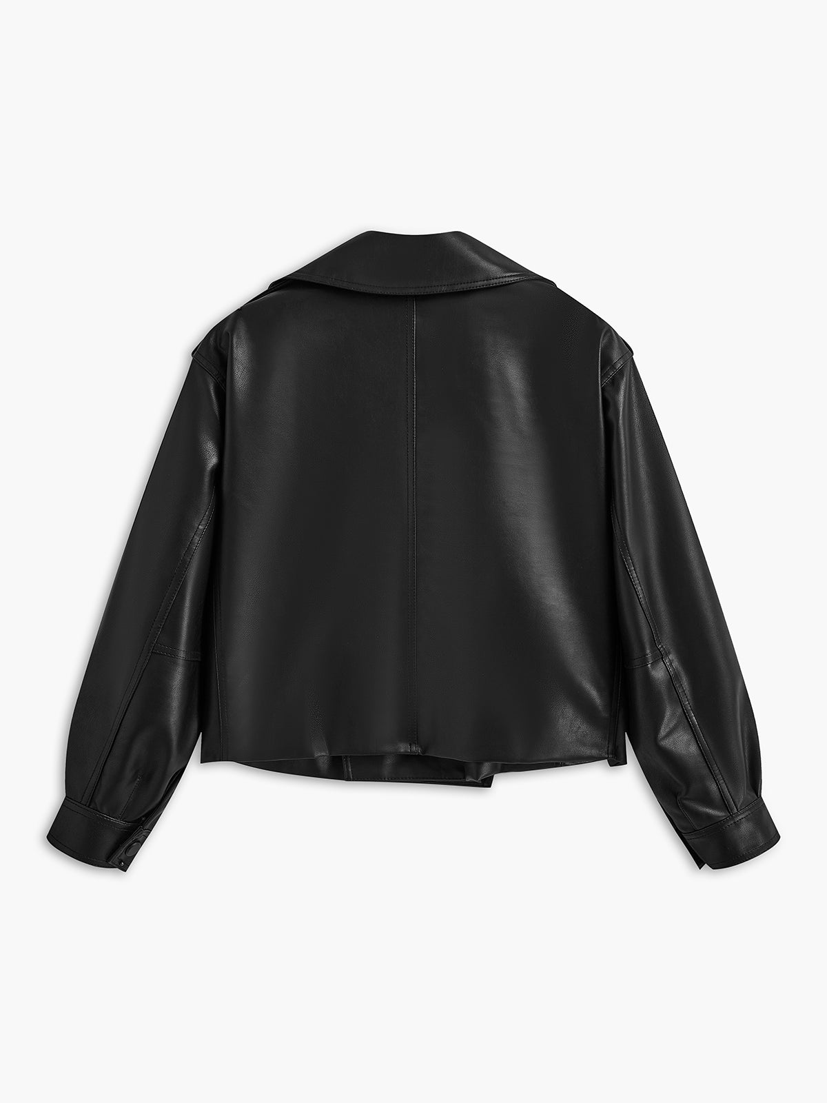 Giacca Cropped in Pelle Maestria | Lapel Oversized | Silhouette Strutturata
