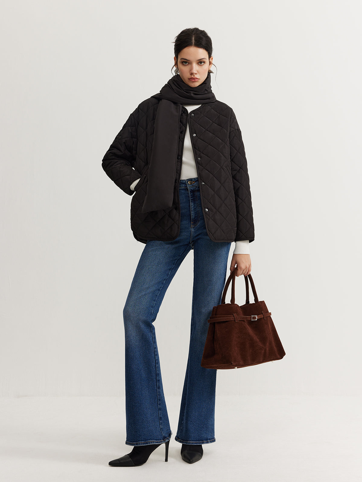Giacca Padded Quilted con Sciarpa | Caldo Inverno Senza Sforzo