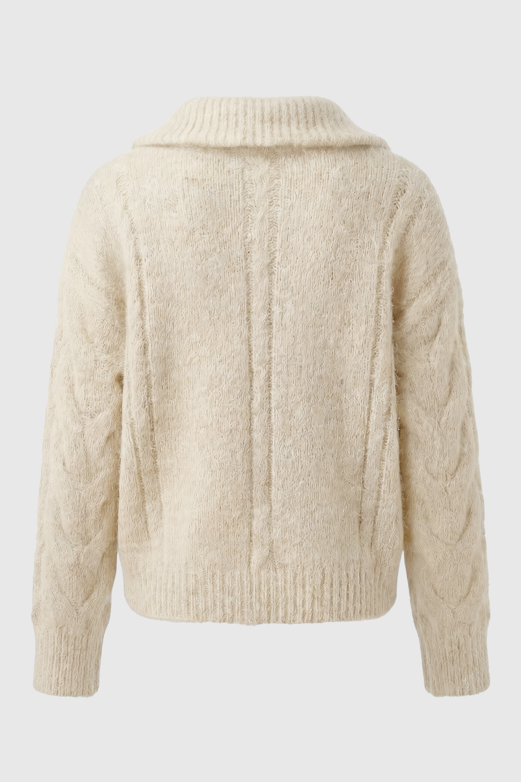 Cardigan Zip in Maglia Cable Knit | Collo a Revers | Vestibilità Relaxed