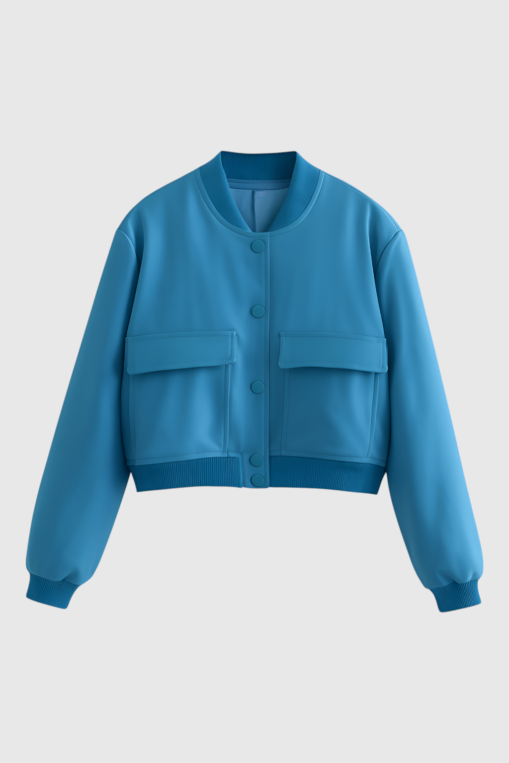 Bomber Giacca Essenza | Collo O Ribbed, Bottoni Fronte, Silhouette Relaxed
