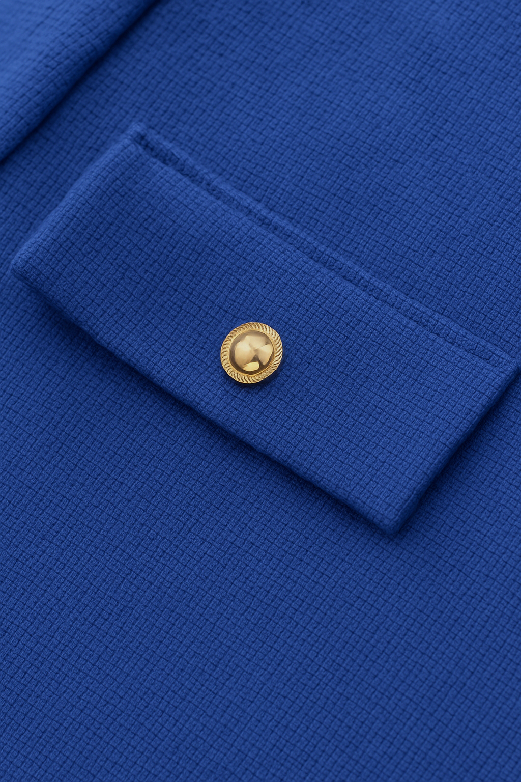 Giacca in Tessuto con Tasche | Collo Tondo, Dettaglio Bottone Oro