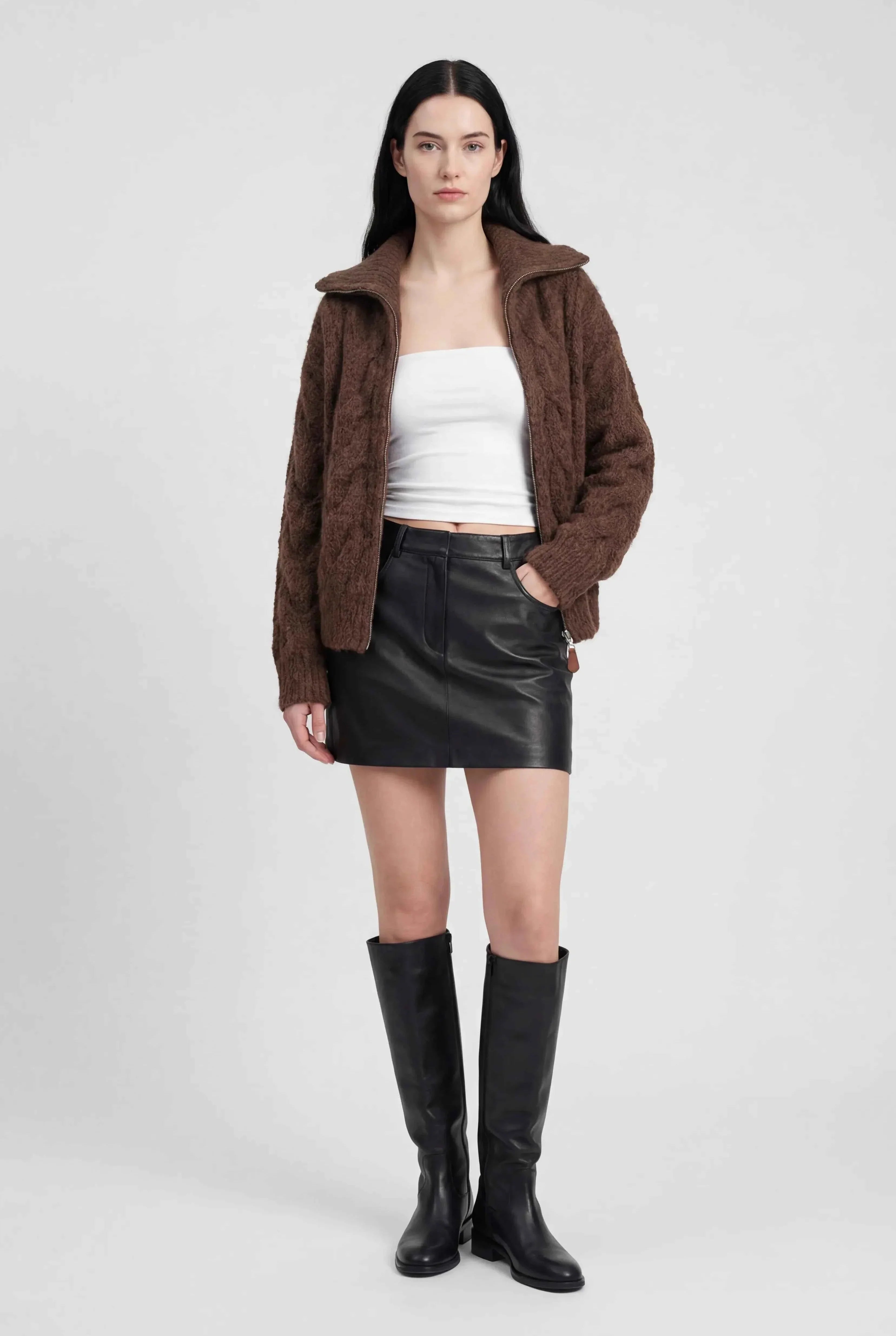 Cardigan Zip Essenza | Maglia Extra-Heavy | Collo Ribassato | Fit Comodo