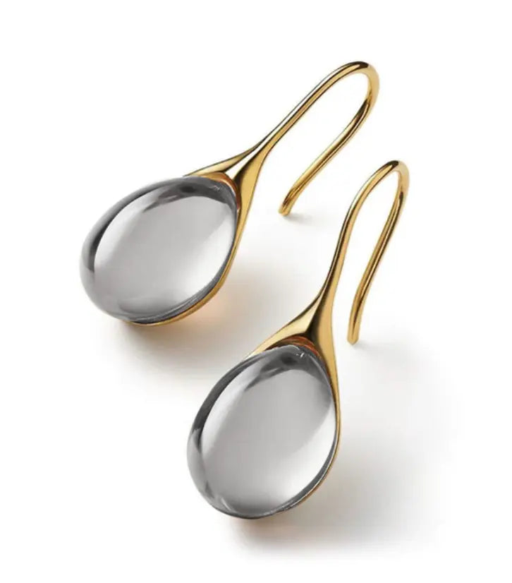Orecchini Teardrop Cristallo Luminosa | Design Occhio di Gatto Oro