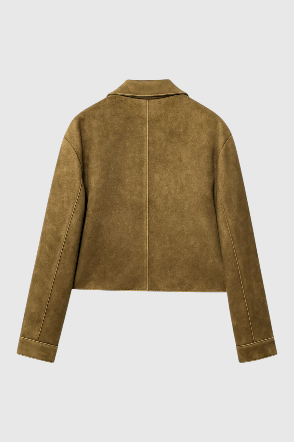 Giacca Cropped Effetto Suede | Bottoni Frontali Collo Ribassato Autunno Inverno