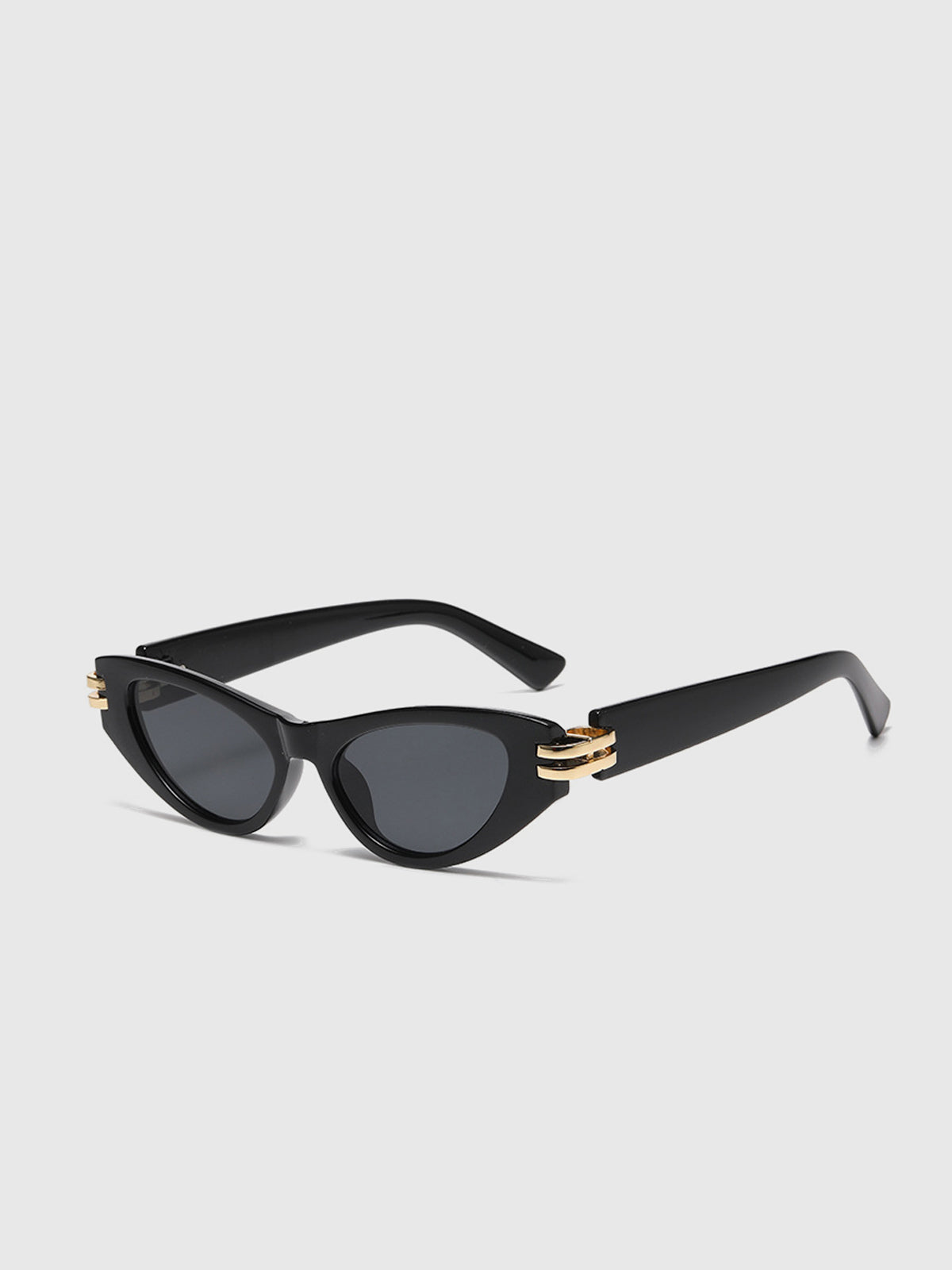 Occhiali cat-eye neri con dettaglio oro