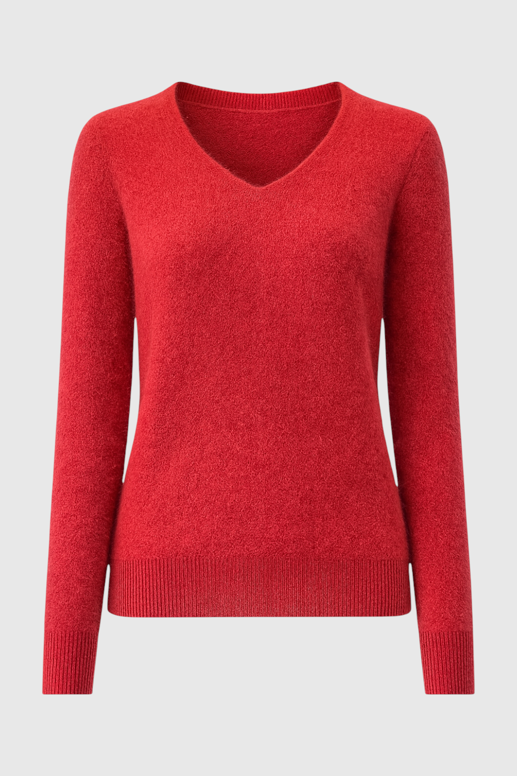 Maglione in Cashmere con Scollo a V | Maglia a Manica Lunga, Slim Fit, Finitura Senza Salti