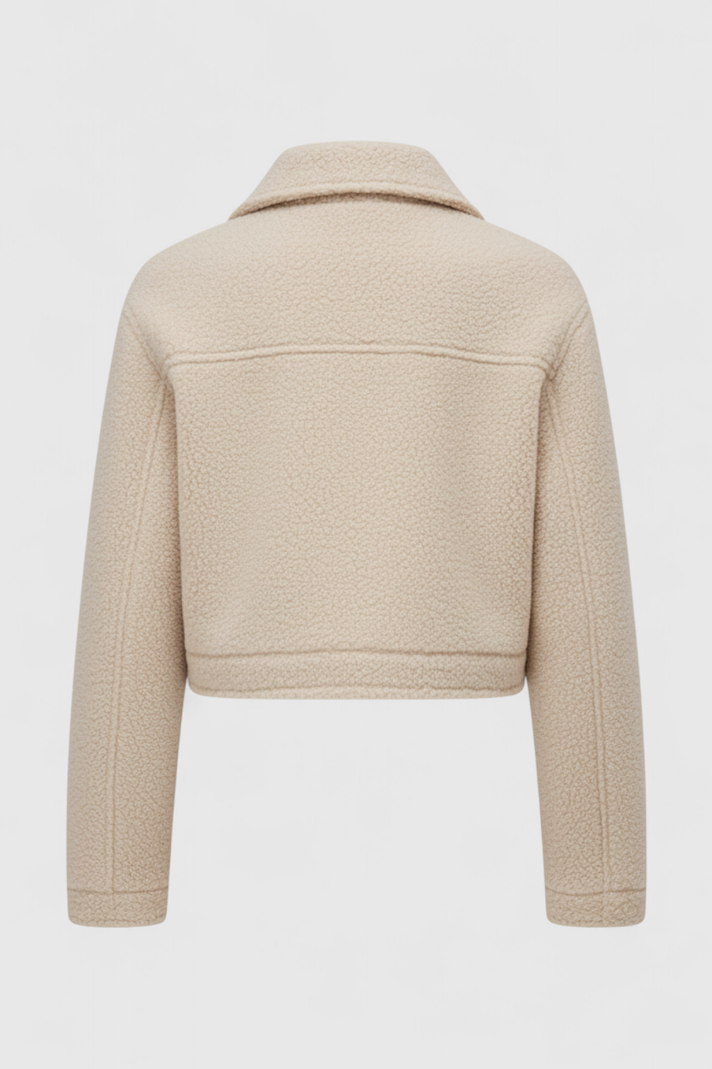 Giacca Zip Tessurizzata | Cropped Fit, Collo, Dettaglio Tasche