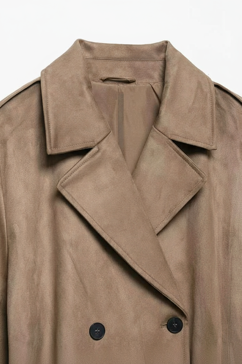 Giacca Trench con Cintura | Doppio Petto, Collo a Revers, Fit Regolare