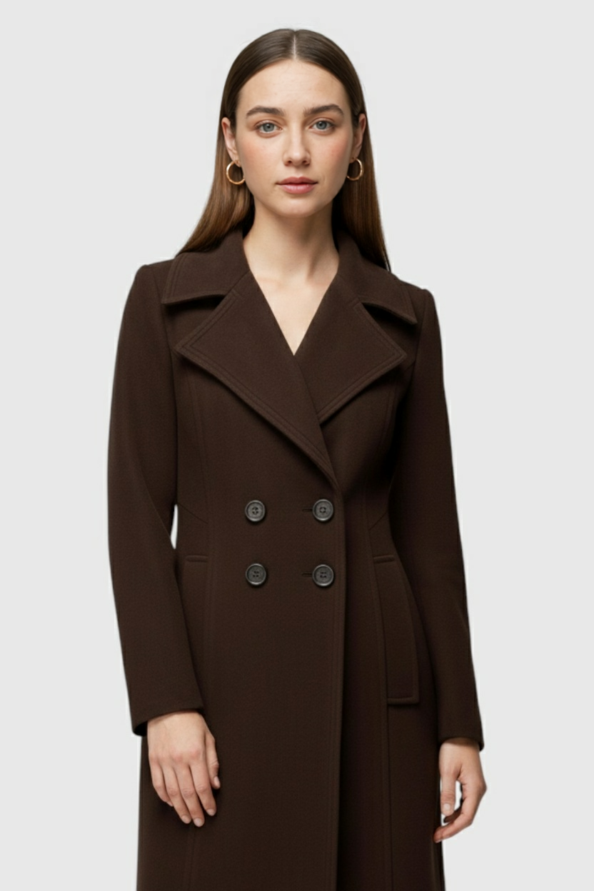 Cappotto Lungo Doppio Petto | Collo Ribassato | Vestibilità Larga