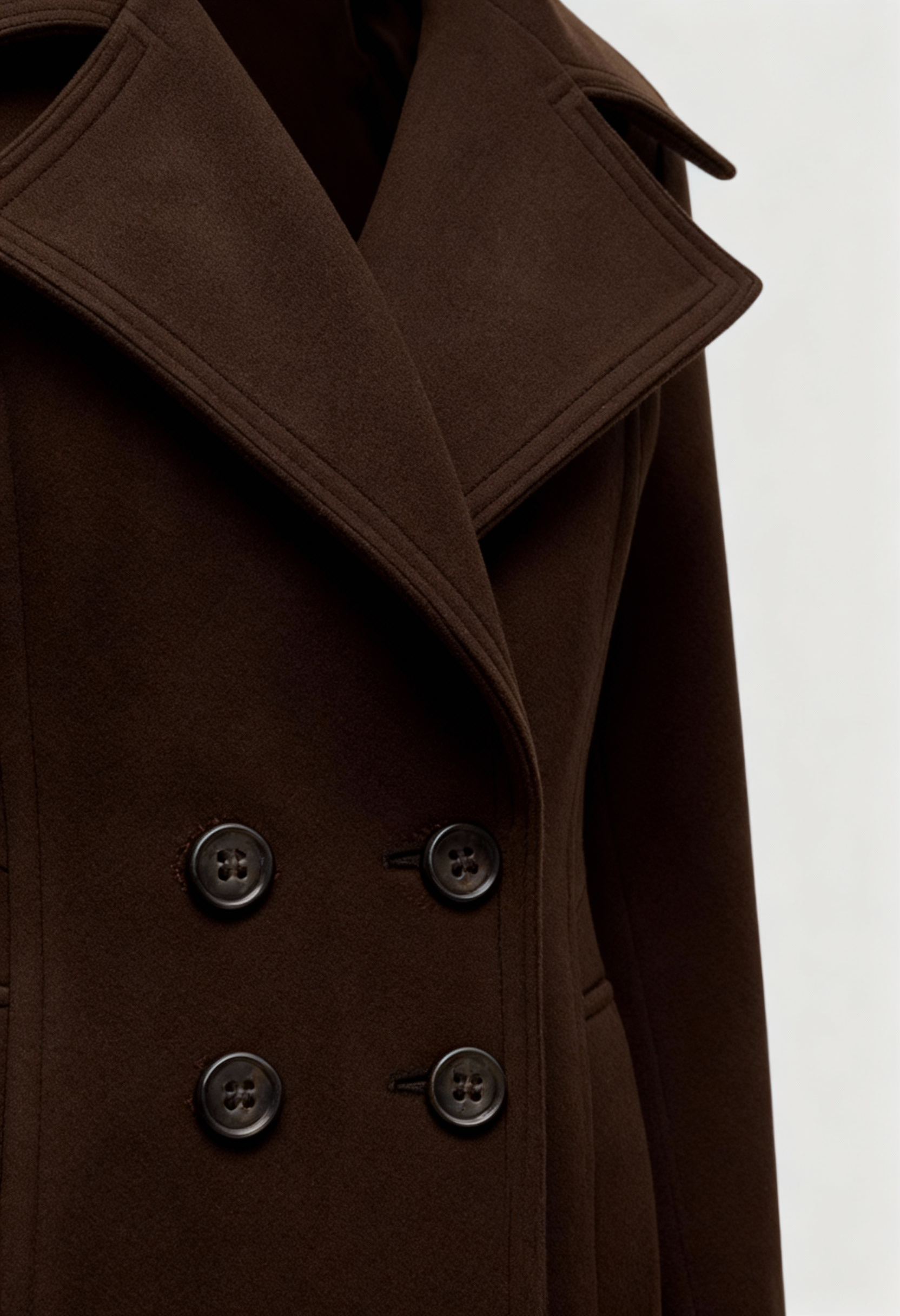 Cappotto Lungo Doppio Petto | Collo Ribassato | Vestibilità Larga