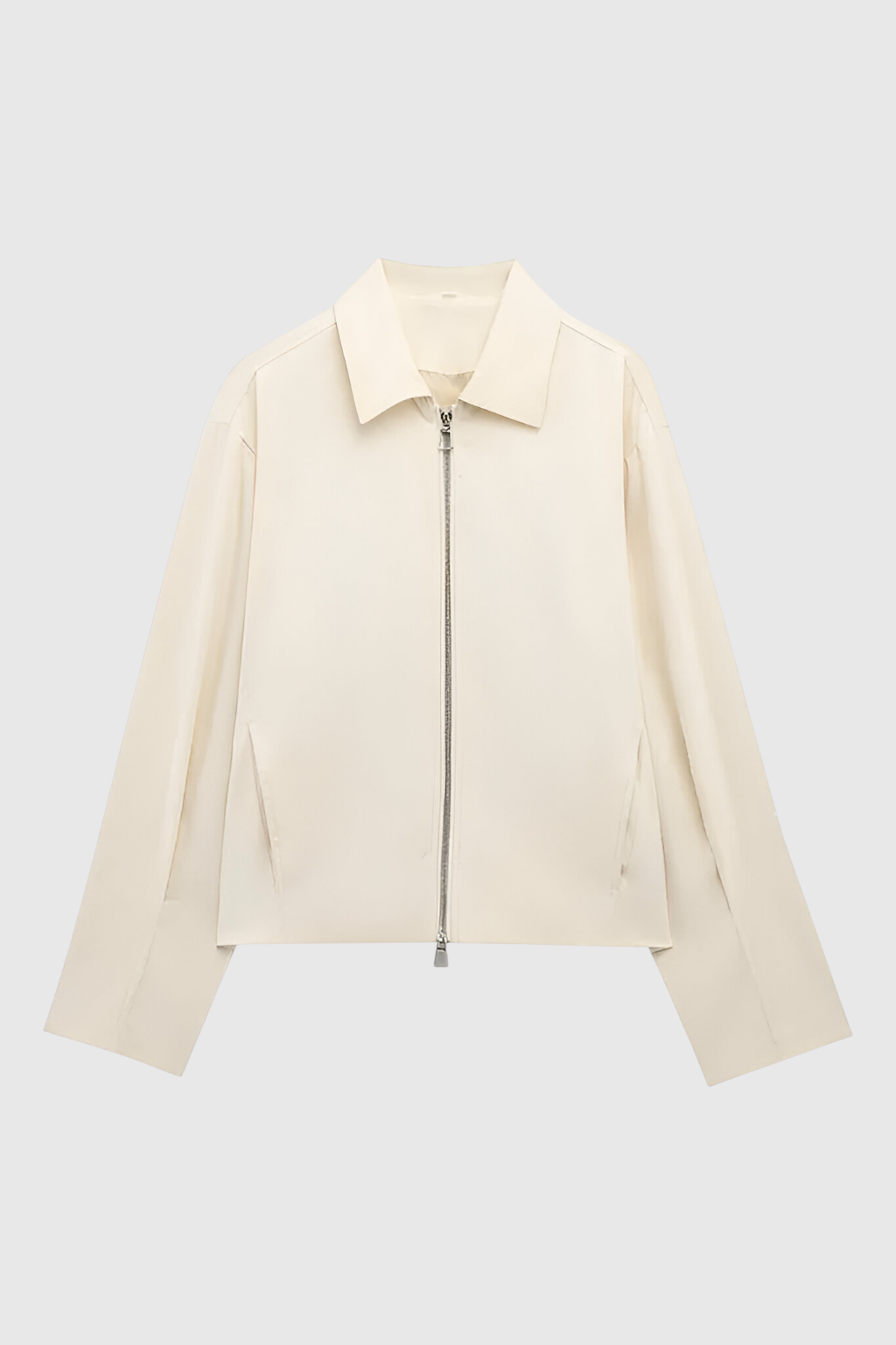 Giacca con Zip e Collo | Mix di Poliestere Elasticizzato | Lunghezza Regolare