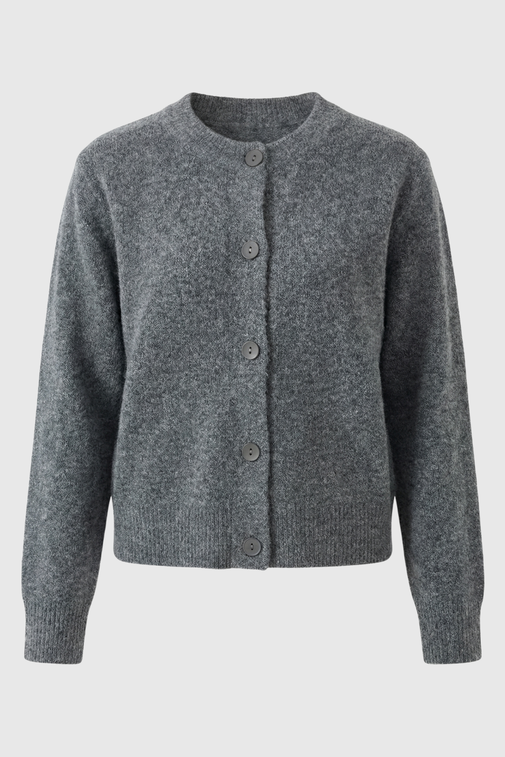 Cardigan Essenza Collo Rotondo in Maglia | Con Bottoni | Vestibilità Regolare | Lunghezza Cropped