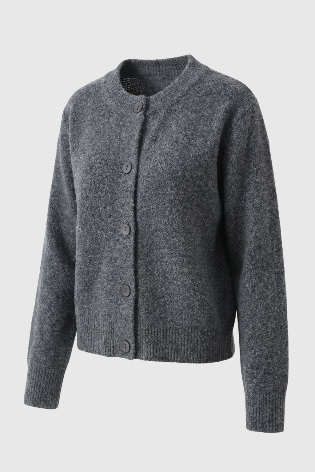 Cardigan Essenza Collo Rotondo in Maglia | Con Bottoni | Vestibilità Regolare | Lunghezza Cropped