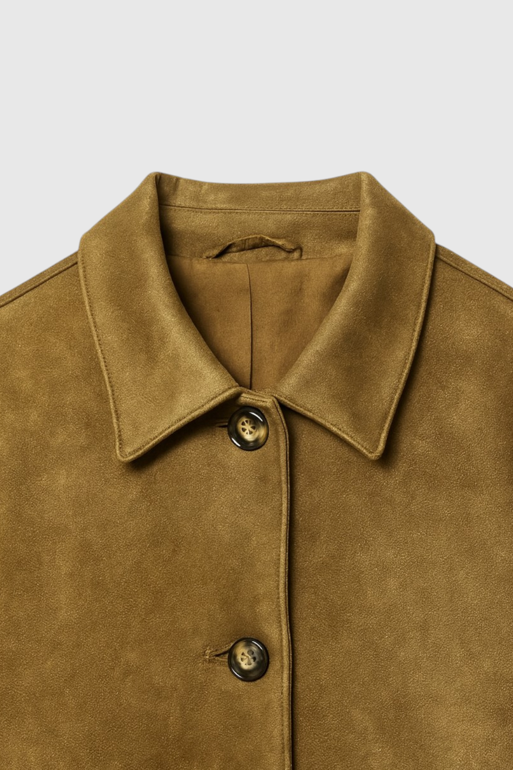 Giacca Cropped Effetto Suede | Bottoni, Collo a Punta