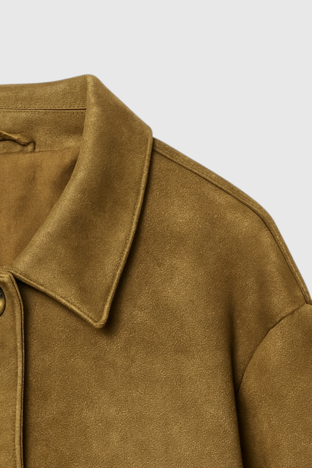 Giacca Cropped Effetto Suede | Bottoni, Collo a Punta