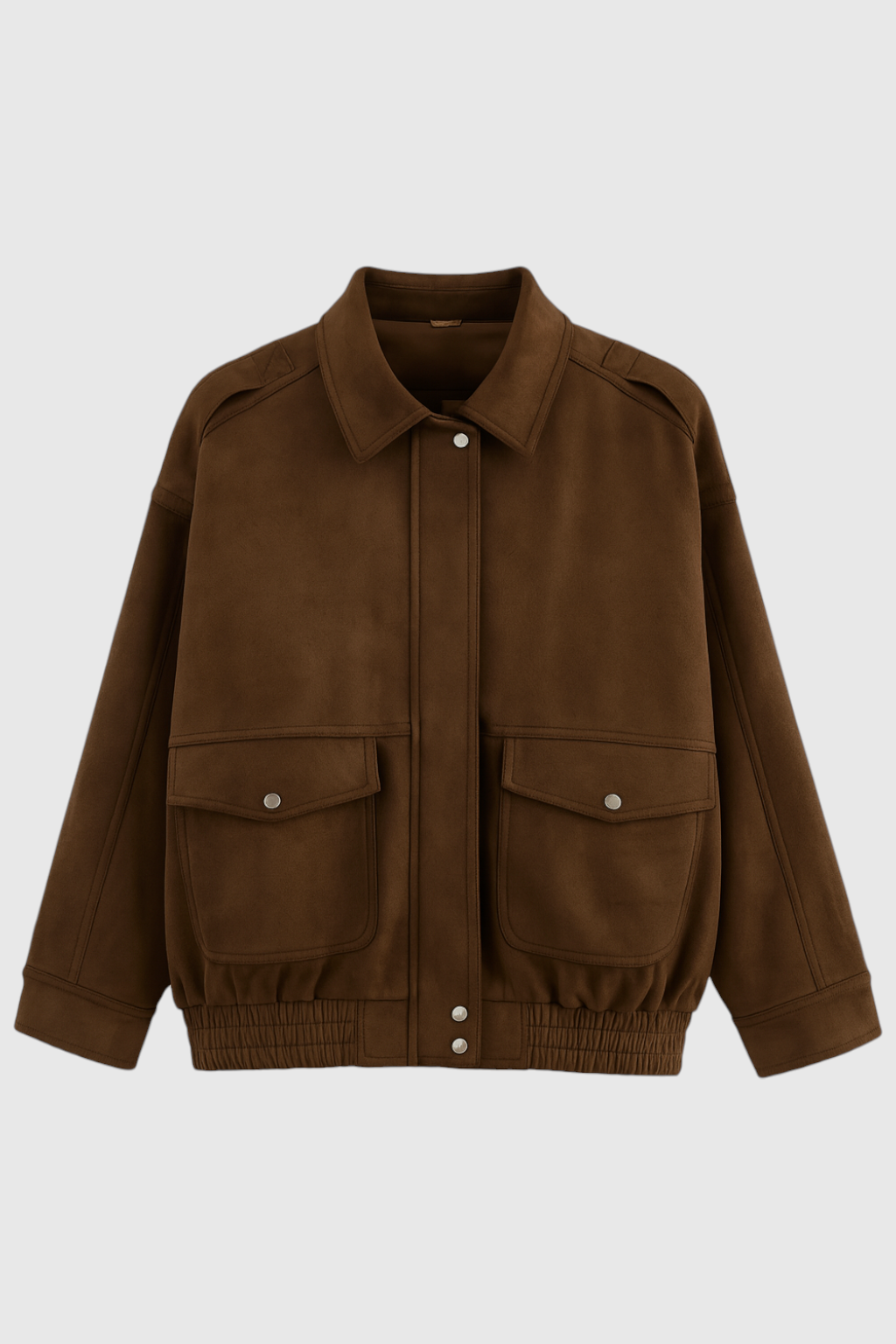 Giacca Bomber Effetto Suede | Regular Fit | Tasche a Faldita