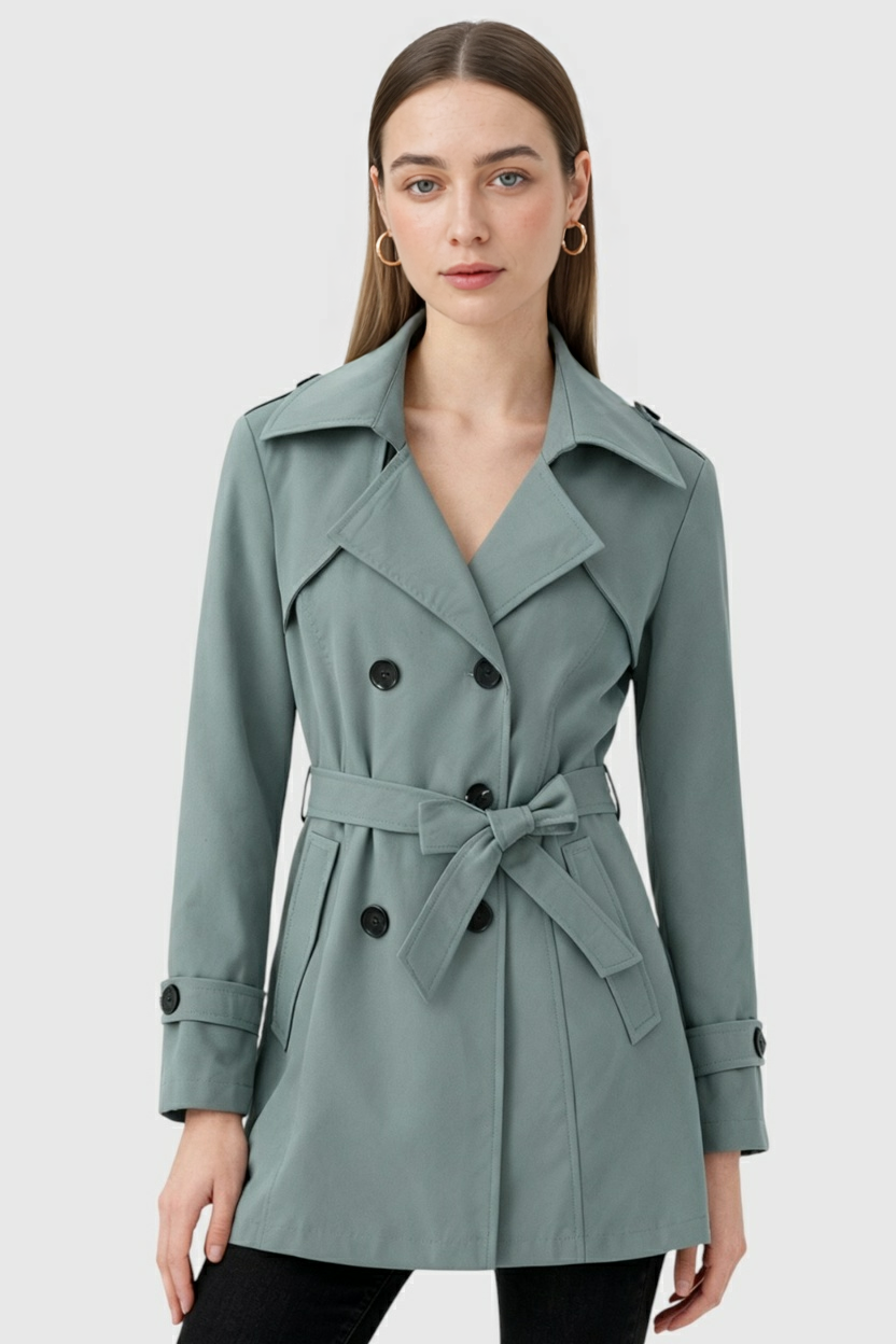 Trench Coat Lungo | Vita Beltata, Doppio Petto, Maniche Lunghe