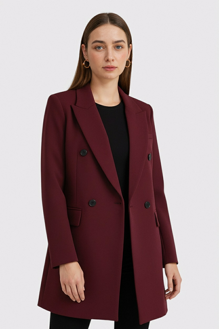 Blazer Doppio Petto | Scollo a V, Vestibilità Relaxed, Maniche Lunghe