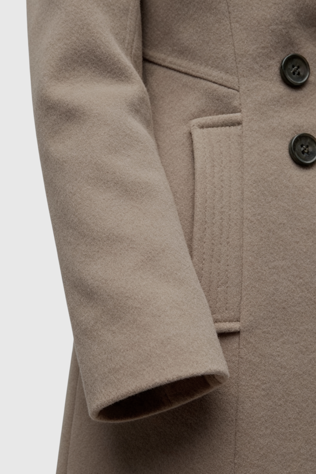 Cappotto Lungo Doppio Petto | Collo Revers, Vestibilità Normale, Bottoni Frontali