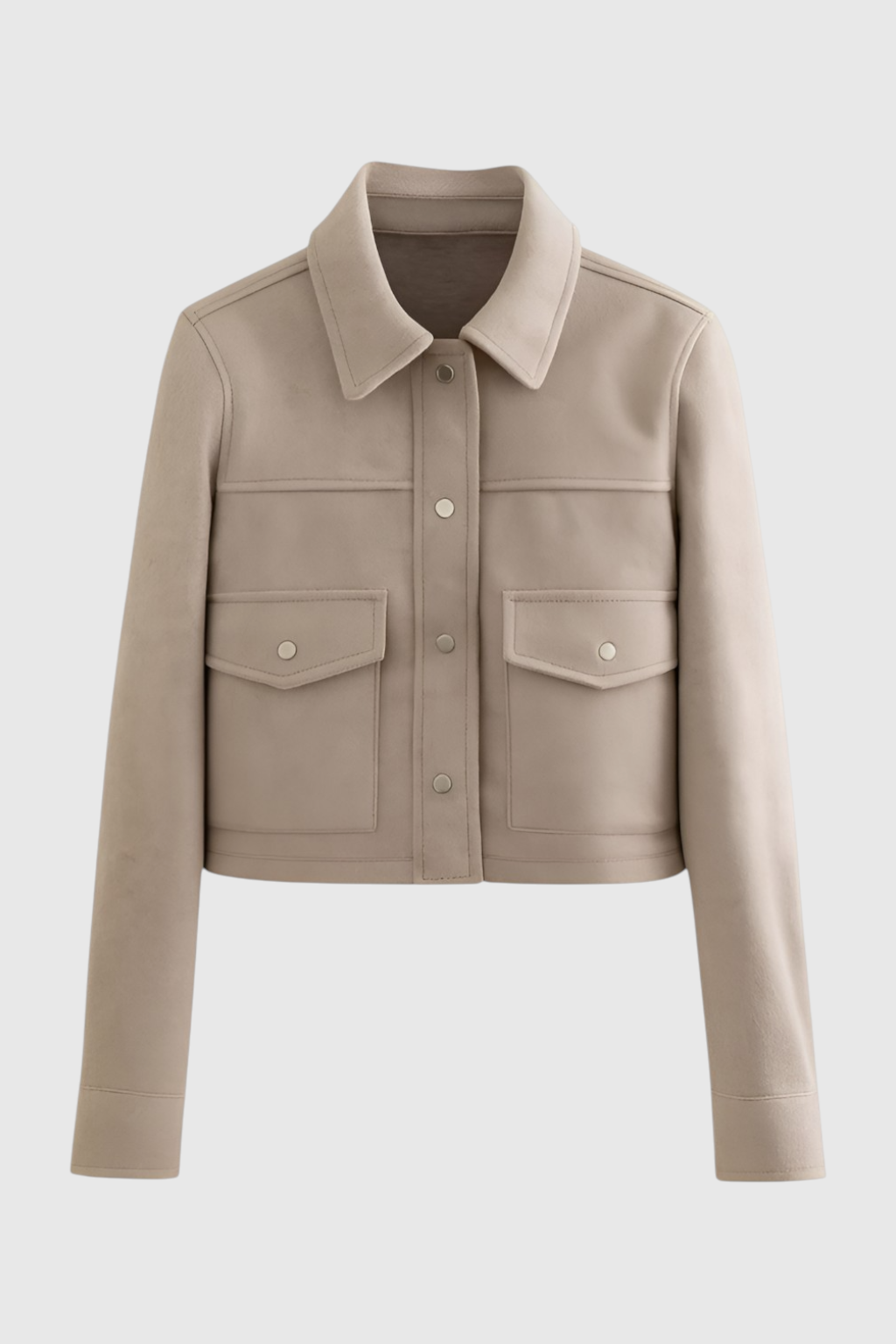 Giacca Cropped | Collo Quadrato, Dettaglio Tasche, Maniche Lunghe