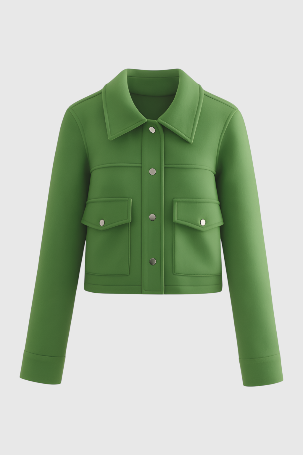 Giacca Cropped | Collo Quadrato, Dettaglio Tasche Frontali