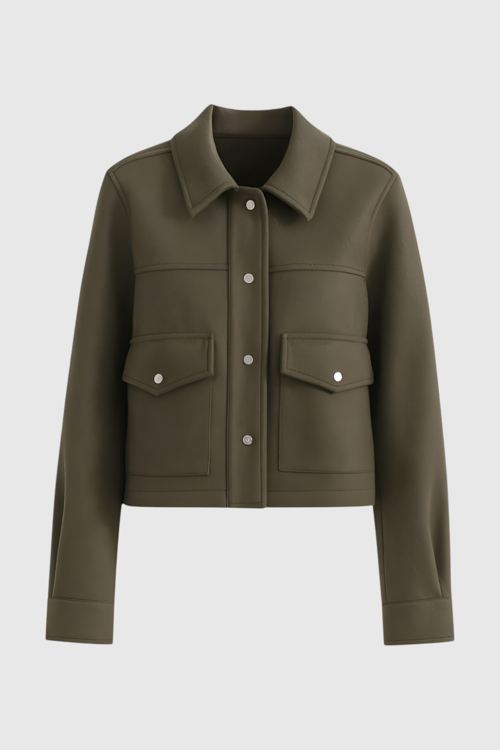 Giacca Cropped | Collo Quadrato, Dettaglio Tasca Utilitaria