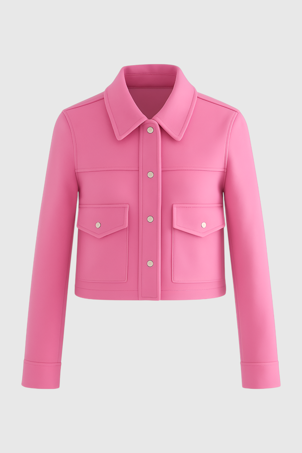 Giacca Cropped | Collo Quadrato, Dettaglio Tasche, Maniche Lunghe