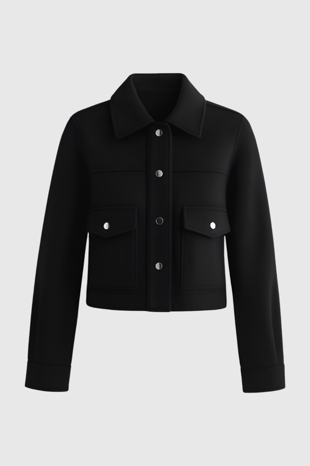 Giacca Cropped | Collo Quadrato, Dettaglio Tasche, Maniche Lunghe