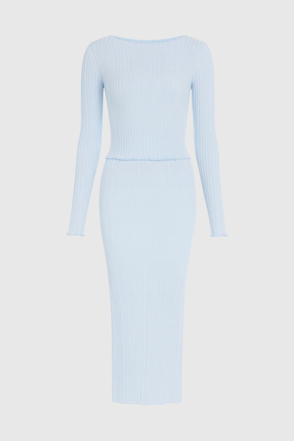 Set Top Rib Knit e Gonna Maxi | Slim Fit | Manica Lunga