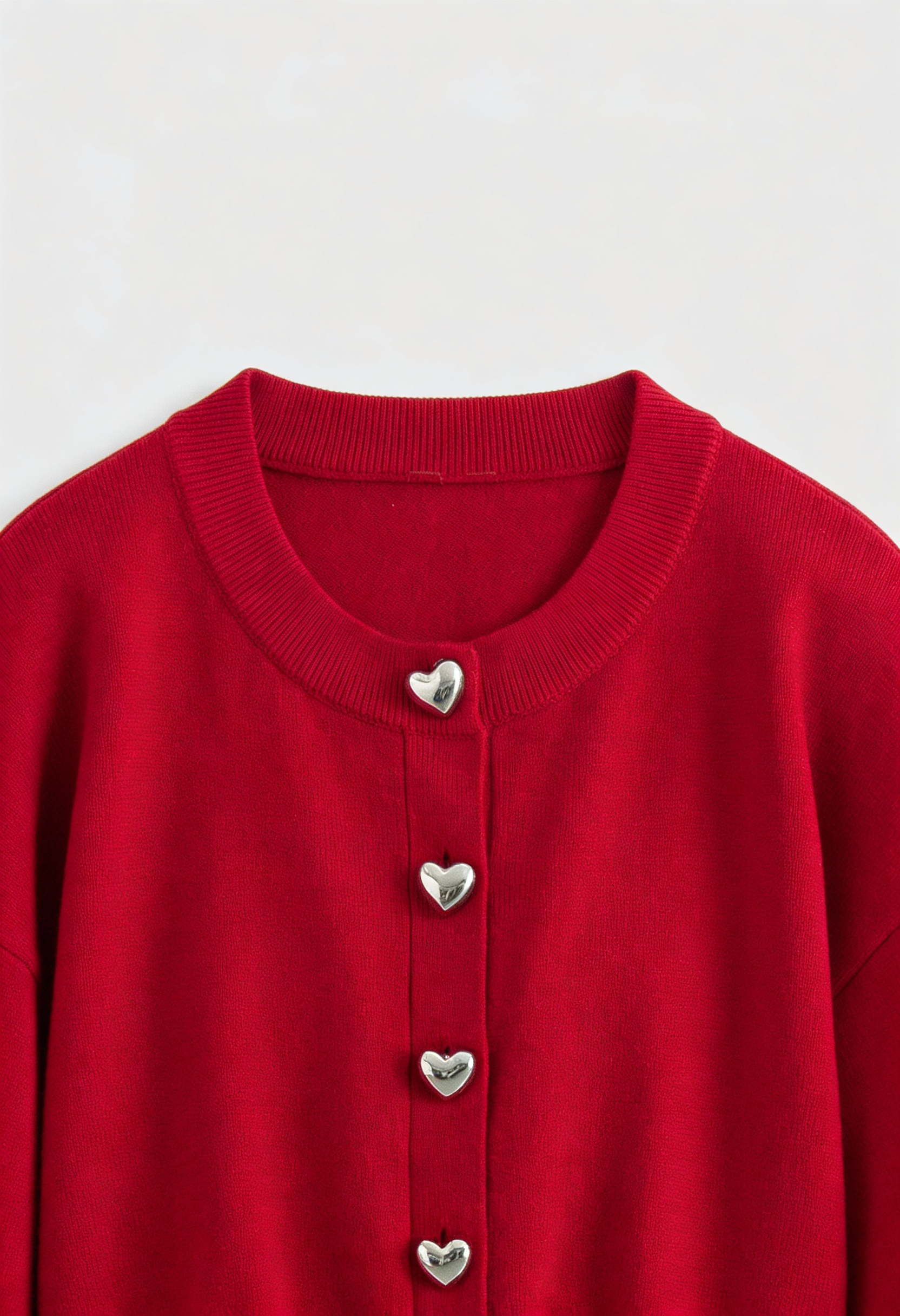 Cardigan Essenza Cuore | Collo Rotondo | Lunghezza Cropped | Fit Regolare