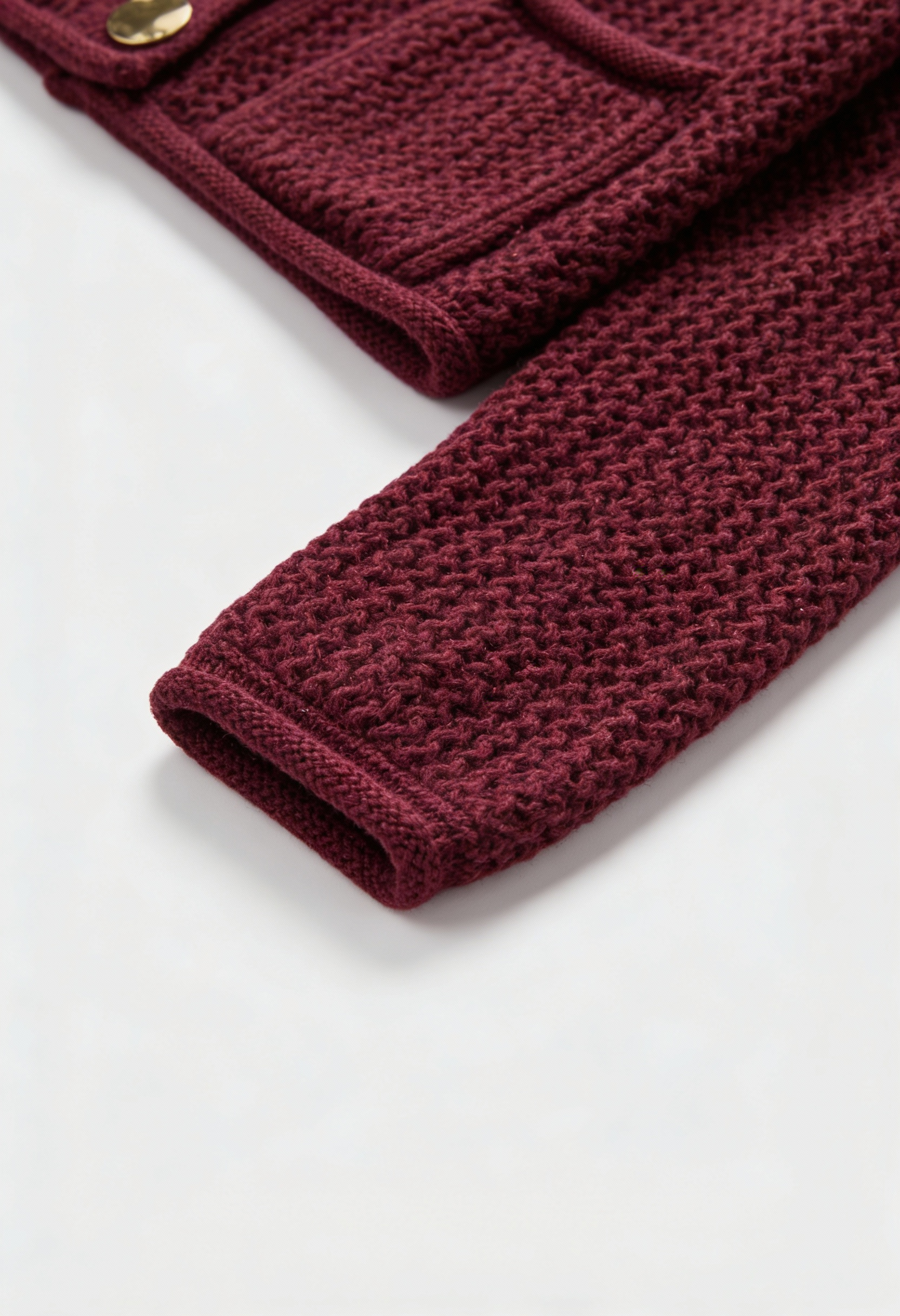 Cardigan Essenza in Maglia Tessuta | Collo Rotondo | Dettaglio Tasche | Fit Regolare