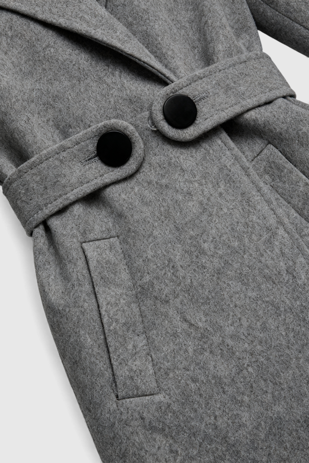 Cappotto Lungo con Cintura | Collo a Revers, Bottoni, Slim Fit