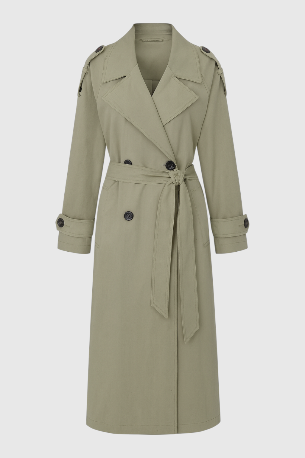 Trench Coat Lungo Drapeggiato | Doppio Petto | Cintura | Vestibilità Relax