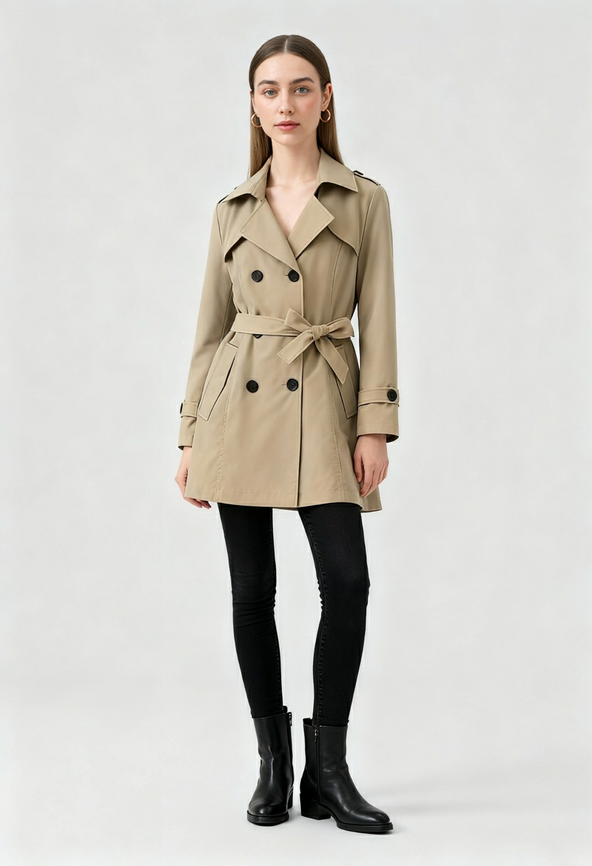 Trench Coat Essenza | Doppio Petto | Beltato | Lunghezza Media | Misto Cotone