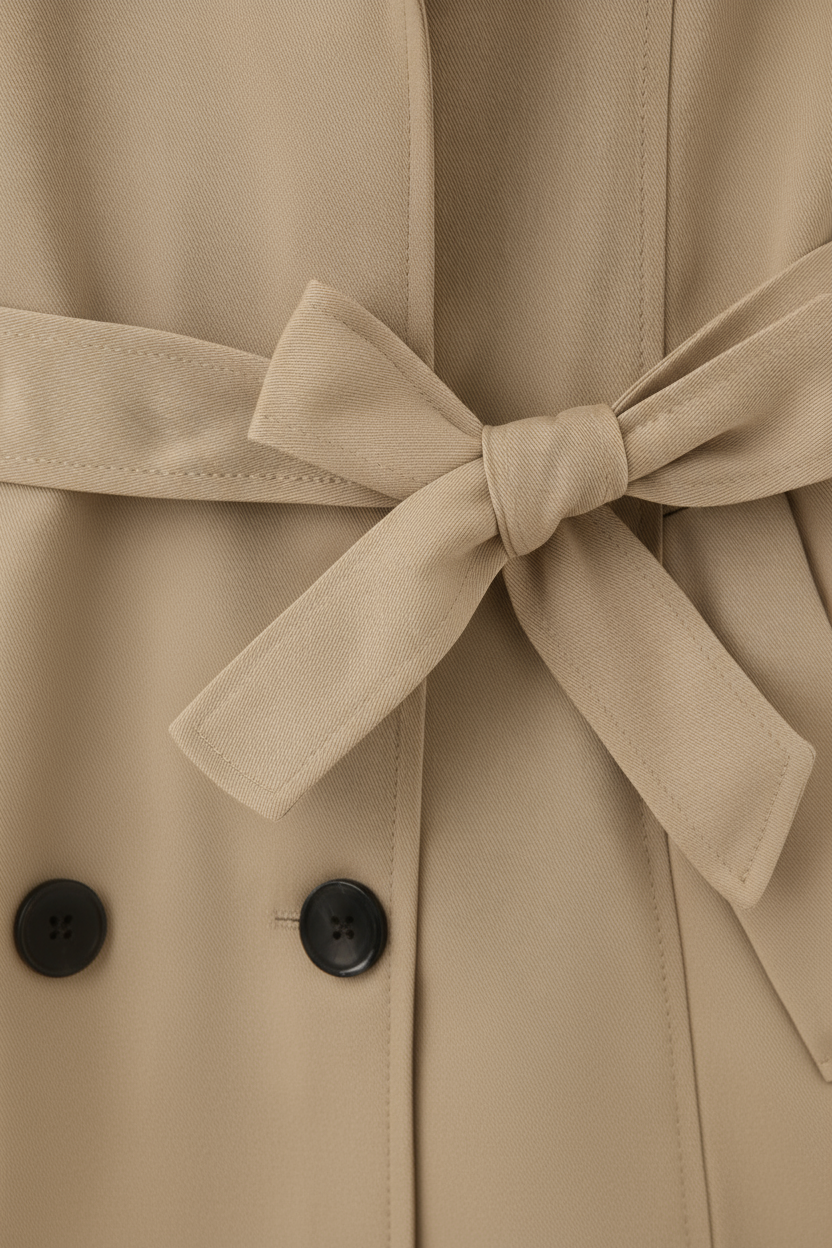 Trench Coat Essenza | Doppio Petto | Beltato | Lunghezza Media | Misto Cotone