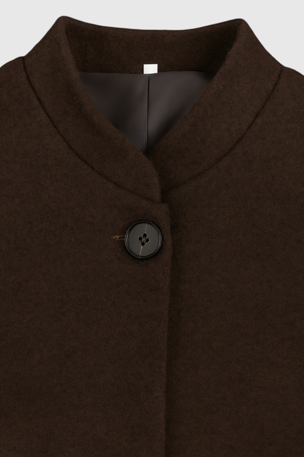 Cappotto Lungo Beltato Senza Collo | Unico Bottoni, Tasche a Patch
