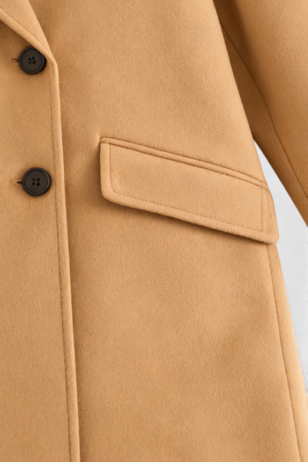 Cappotto Lungo Doppio Petto | Collo Revers, Tasche a Fazzoletto, Fit Largo