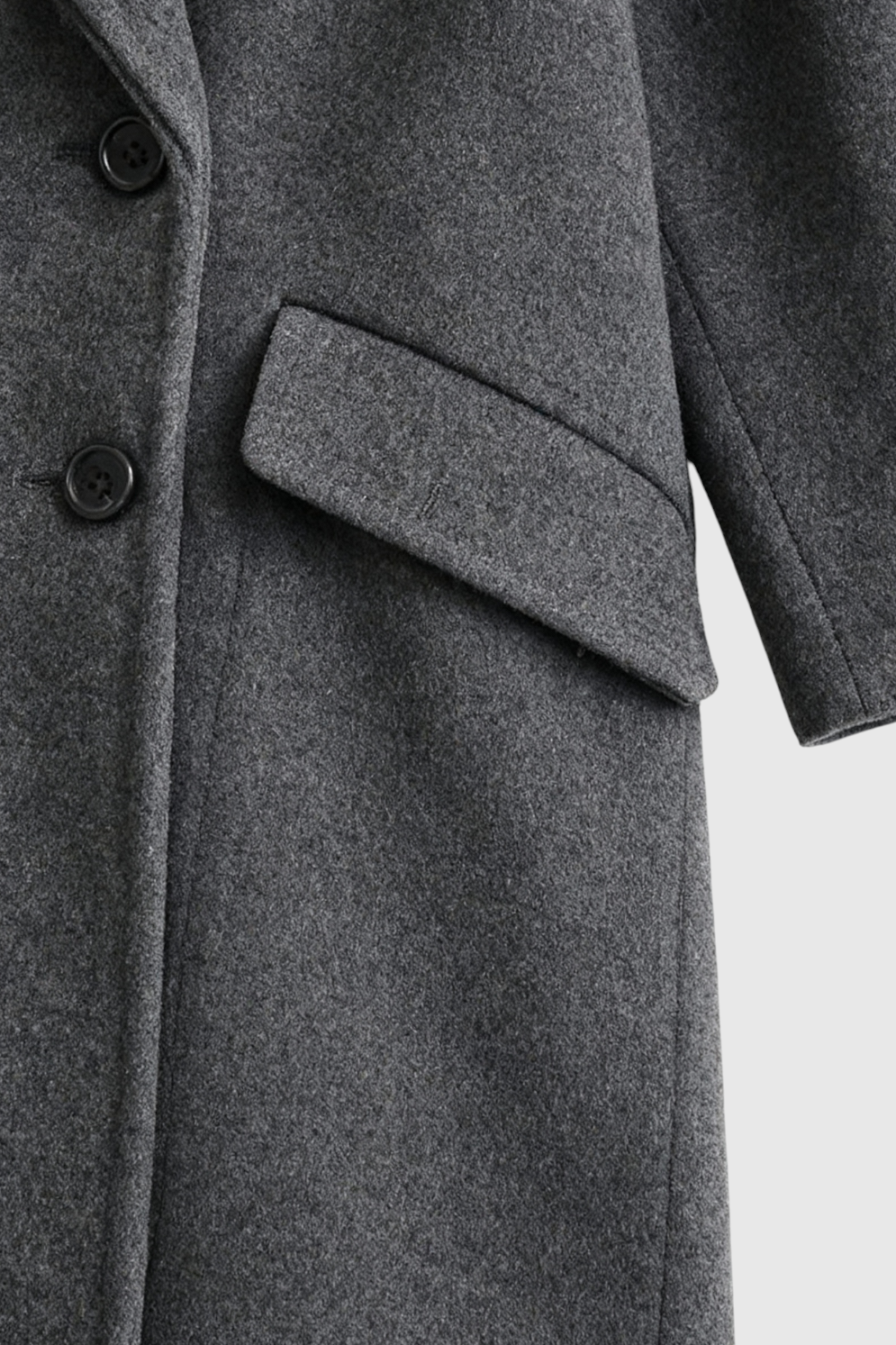 Cappotto Lungo Doppio Petto | Collo Revers, Tasche a Fazzoletto, Relaxed