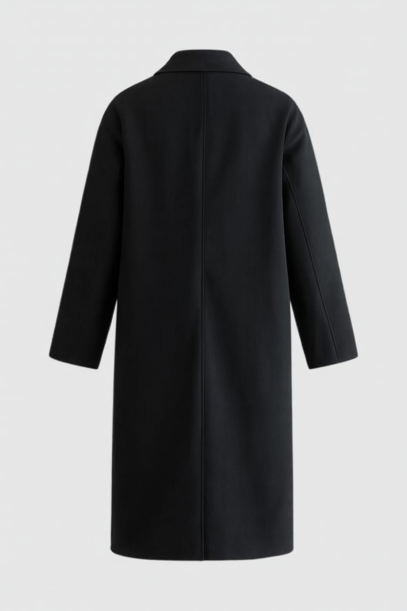 Cappotto Lungo Doppio Petto | Collo Revers, Tasche a Fazzoletto, Relaxed