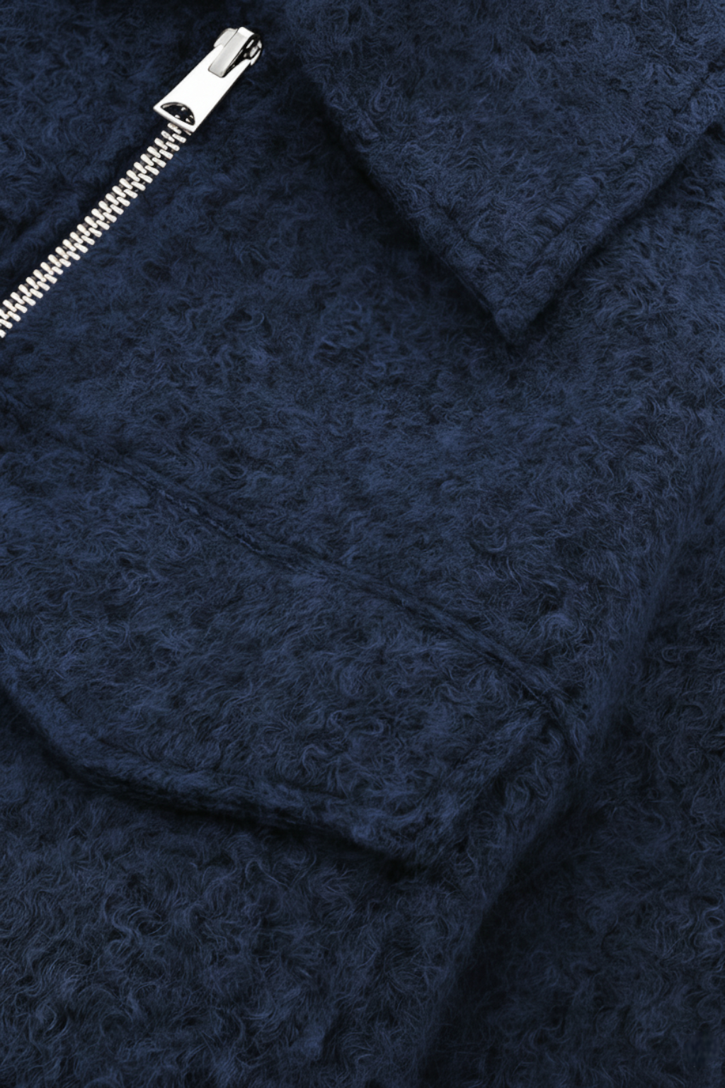 Giacca Zip Tessuta | Collo alla Collare, Cropped Fit, Dettaglio Tasca