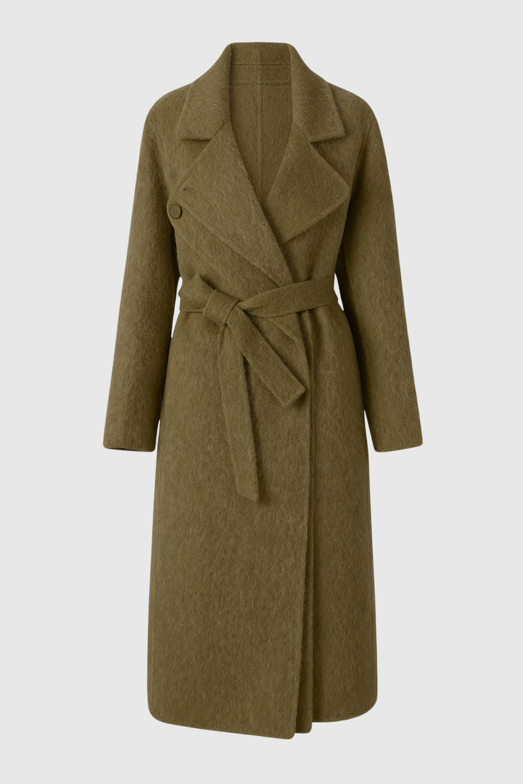 Cappotto Lungo con Belt in Vita | Collo Sciarpa | Fit A-Linea | Misto Lana