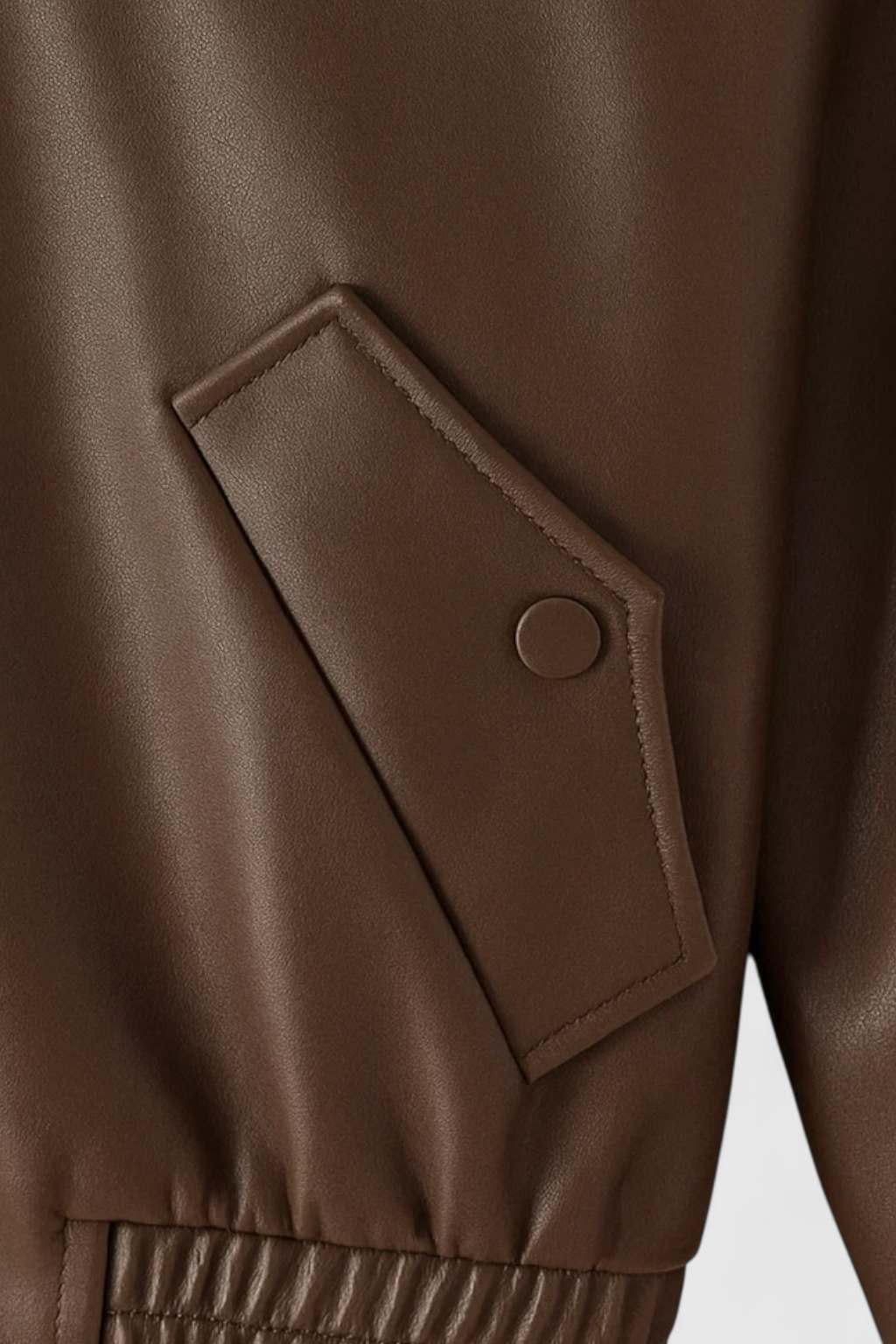 Giacca Corta in Pelle Sintetica Ombra | Zip Front e Fit Strutturato