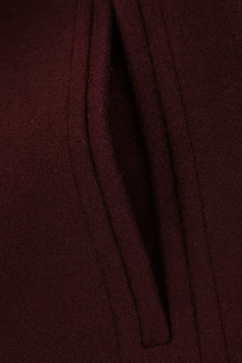 Cappotto Lungo Collo Scollo a V | Bottoni Frontali, Fit Regolare, Lungo
