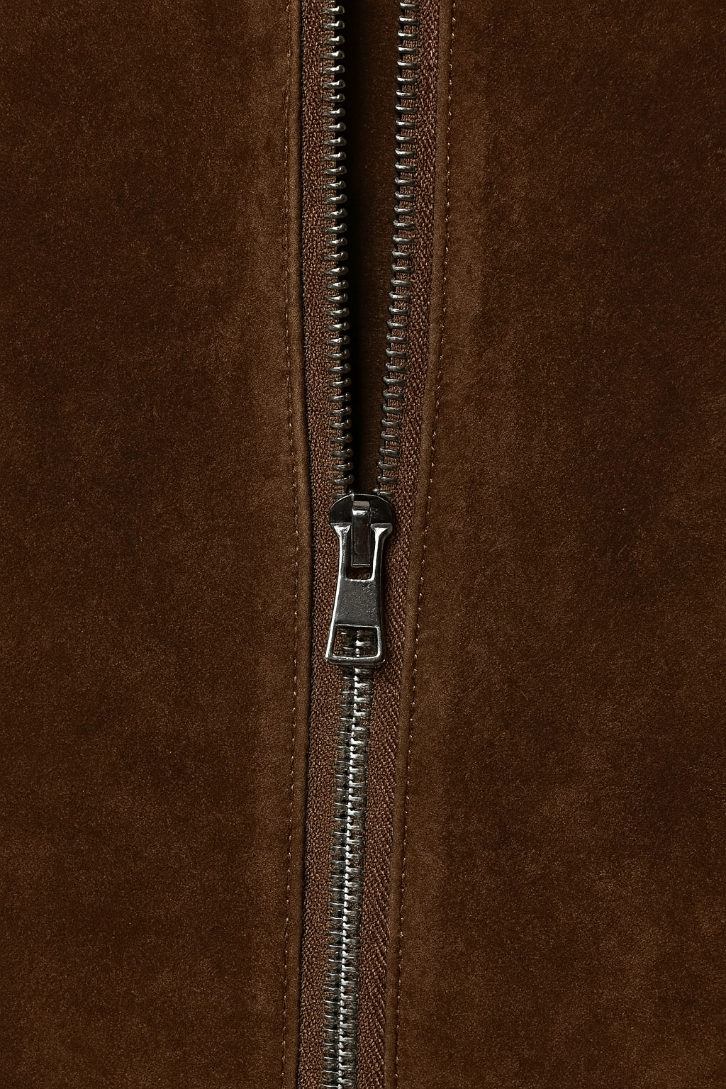 Giacca Zip Effetto Suede | Fit Cropped, Collo a Punta, Tasche Zip