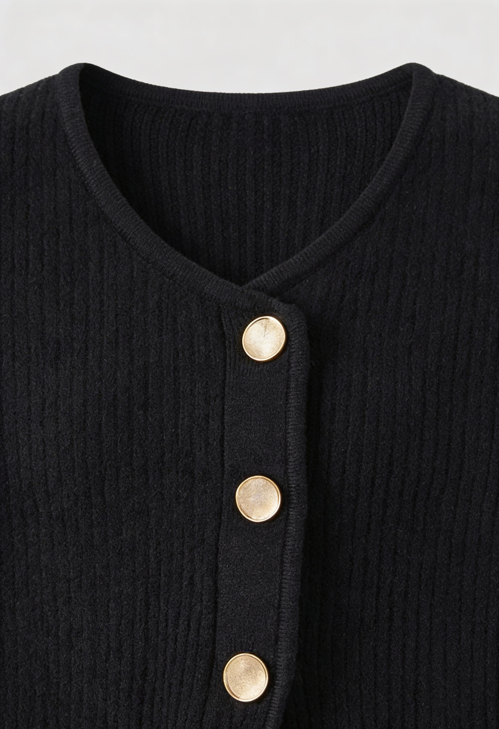 Cardigan Peplum Rib Knit Essenza | V-Neck | Slim Fit | Bottoni